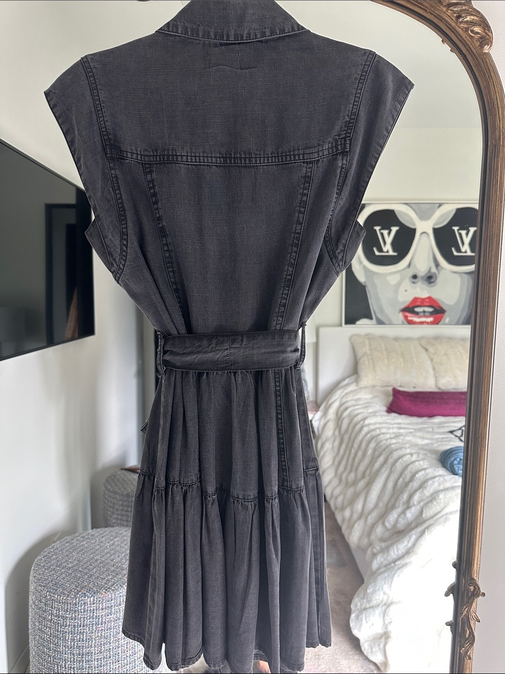 Elan Julia Denim Dress, Grey, XS - Picture 3 of 4